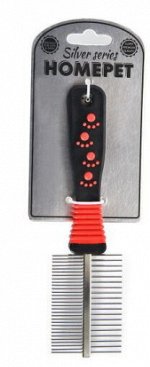 HOMEPET SILVER SERIES 20 см х 5 см расческа металлическая двухсторонняя