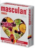 ПРЕЗЕРВАТИВЫ MASCULAN 1 ULTRA (ТУТТИ-ФРУТТИ), 3 штуки