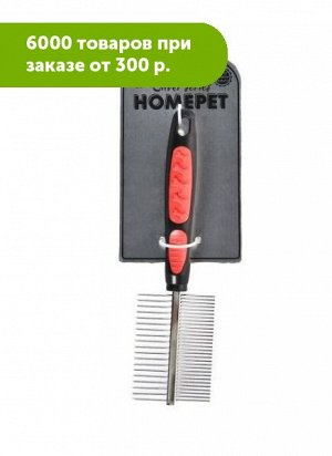 HOMEPET SILVER SERIES 20 см х 5 см 49 зубьев расческа металлическая двухсторонняя