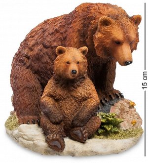 Статуэтка «Бурый медведь с детенышем»