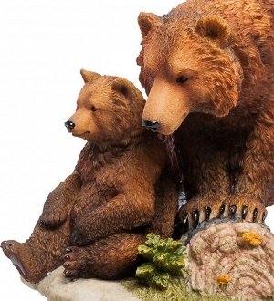 Статуэтка «Бурый медведь с детенышем»