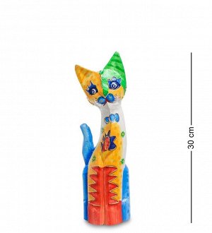 99-275 Фигурка "Кошка" н-р из трех 30,25,20 см (албезия, о.Бали)