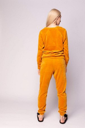 Лорен (горчичный) XS Костюм велюровый
