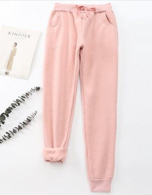 Женские утепленные брюки, цвет светло-розовый