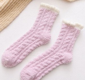 Теплые женские носки, цвет светло-фиолетовый