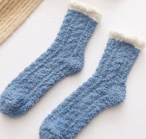 Теплые женские носки, цвет синий