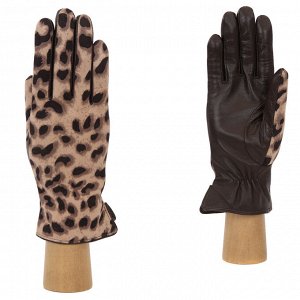 Перчатки, "леопард", кожа/текстиль, FABRETTI 33FW1-2