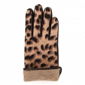 Перчатки, "леопард", кожа/текстиль, FABRETTI 33FW1-2