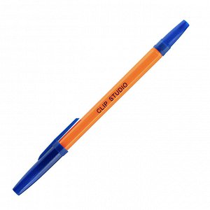 ClipStudio Ручка шариковая синяя, с желтым корпусом, линия 0,7 мм