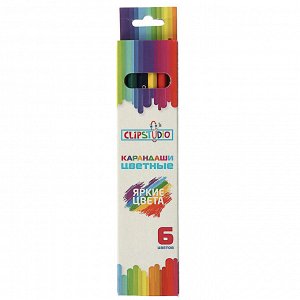 ClipStudio Карандаши 6 цветов шестигранные заточ., пластик, в карт.кор. с подвесом