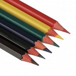 ClipStudio Карандаши 6 цветов шестигранные заточ., пластик, в карт.кор. с подвесом