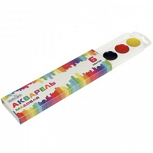 ClipStudio Краски акварельные медовые, 6 цветов, без кисти, в картонной упаковке