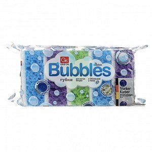 GRIFON Губки для мытья посуды 5шт, поролон, Bubbles, 900-104