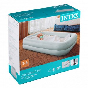 INTEX Кровать надувная детская с бортиками, 168х107x25см, от 3 до 6 лет, 66810NP