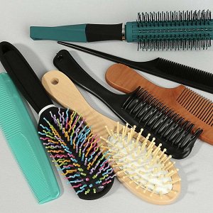 ЮниLook Набор профессиональных расчесок-гребней 10пр., пластик, черный