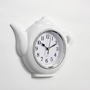 Часы настенные, серия: Кухня, "Чайник", дискретный ход, d-13 см, 30 х 23 см