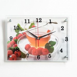 Часы настенные, серия: Кухня, "Чай с малиной", 25х35  см, в ассортименте
