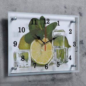 Часы настенные, серия: Кухня, "Лайм и лед"25х35 см