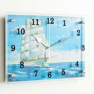Часы настенные, серия: Море, "Корабль", 25х35 см, микс