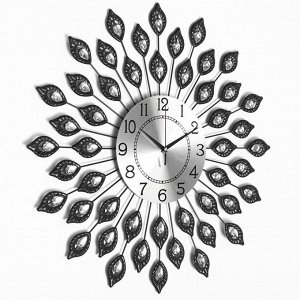 Часы настенные, серия: Ажур,"Завитки с листочками", плавный ход, d=22 см, 58 х 58 см
