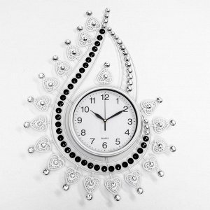 Часы настенные, серия: Ажур, "Капля с завитками", плавный ход, d=21 см, 69 х 50 см