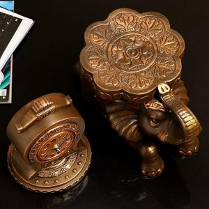 Часы "Слон", на подставке, коричнево-золотистые, 50*41 см