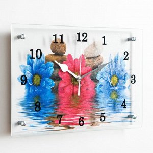 Часы настенные, серия: Цветы, "Цветы в воде" 25х35 см, в ассортименте