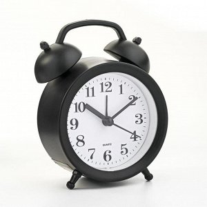 Будильник ""Соломон"", дискретный ход, 8.5 х 12 см, черный