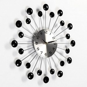 Часы настенные, серия: Ажур, "Лучики", плавный ход, d=34 см, циферблат 12 см
