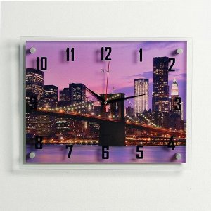 Часы настенные, серия: Город, "Ночной город и архитектура", 35х45  см, в ассортименте