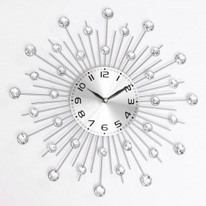Часы настенные, серия: Ажур, "Кристалы", плавный ход, d=13 см, 35 х 35 см