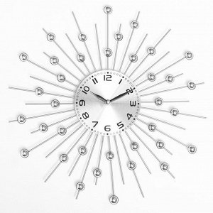 Часы настенные, серия: Ажур, "Зеркальные сферы", плавный ход, d=13 см, 39 х 39 см