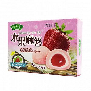 Японское рисовое пирожное моти DOUBLE FILLINGS MOCHI  Клубника с молоком 180г Тайвань