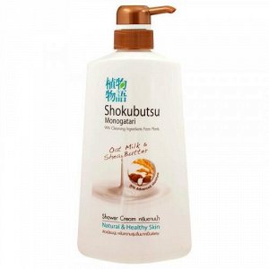 Shokubutsu, Крем-гель для душа 500мл "Овсяное молочко и масло Ши"Oat Milk & Shea Butter", Таиланд
