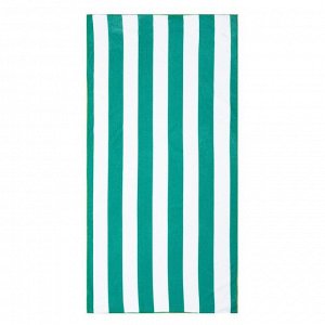 Полотенце пляжное с ручками  «Полосы зеленые», 70*140 см,250гр/м2,100%п/э