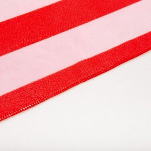 Полотенце пляжное с ручками  «Полосы красные», 70*140 см,250гр/м2,100%п/э
