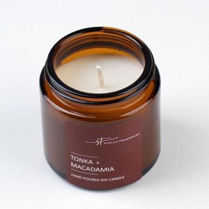Свеча ароматическая в банке Stella Fragrance "TONKA MACADAMIA", соевый воск, 90 гр.