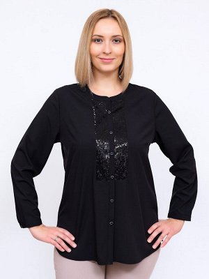 Блуза Ольга черный графитовый