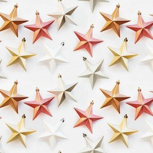Бумага оберточная Новогодние звезды для сувенирной продукции в рулонах, с полноцветным декоративным рисунком, плотность 90 г/м2 / 100х70 (погрешность см арт.87431
