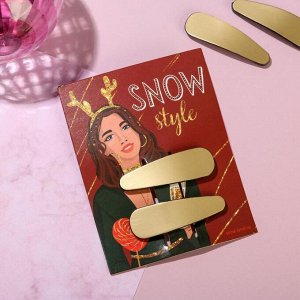 Набор заколок на подложке "Snow style", 9,5 х 11 см