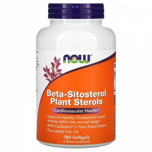 Now Foods, бета-ситостерол, растительные стеролы, 180 капсул