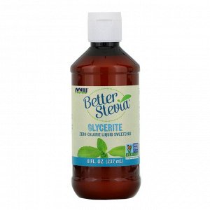 Now Foods, Better Stevia, бескалорийный жидкий подсластитель, глицерит, 237 мл (8 жидк. унций)
