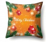Наволочка на подушку, новогодний принт, надпись &quot;Merry Christmas&quot;