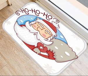 Коврик придверный, новогодний принт, надпись "Ho ho ho"