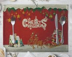 Сервировочная салфетка, новогодний принт, надпись &quot;Merry Christmas&quot;
