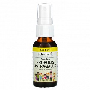 Eclectic Institute, Kids Herbs, Propolis Astragalus, Throat Spray, 1 fl oz (30 ml)
