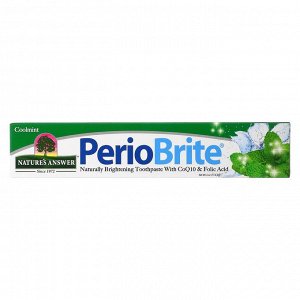 Nature's Answer, PerioBrite, натуральная осветляющая зубная паста с коэнзимом Q10 и фолиевой кислотой, прохладная мята, 113,4 г (4 унции)