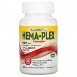 Nature&#039;s Plus, Hema-Plex, ягодное ассорти, 60 жевательных пастилок