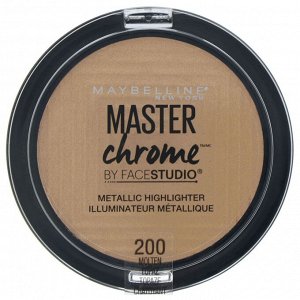 Maybelline, Master Chrome, хайлайтер с металлическим блеском, оттенок Molten Topaz 200, 6,7 г