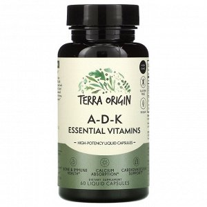Terra Origin, ADK Essential Vitamins, 60 жидких капсул